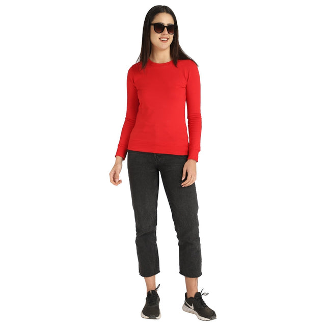 Women Sweatshirt Round Neck Full Sleeves - Bodycare