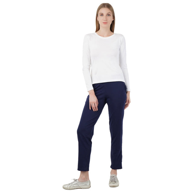 Women 100% Cotton Track Pant Side Pockets - Bodycare