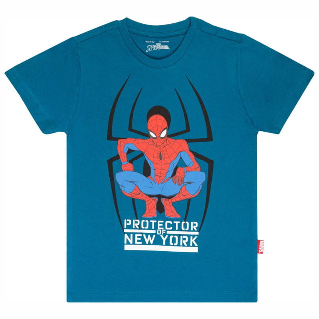Boys Spiderman Printed Round Neck Half Sleeve T-Shirt for Casual Wear, Easy Movement and Everyday Dressing - Pack of 1