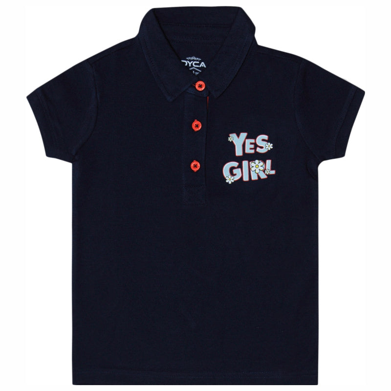DYCA Girls Polo Neck Half Sleeves T-Shirt
