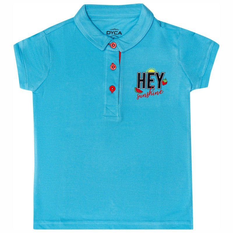 DYCA Girls Polo Neck Half Sleeves T-Shirt