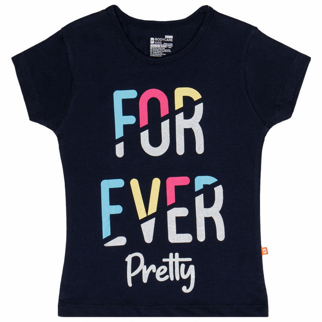Girls Cotton T-Shirt Round Neck Half Sleeves Pack of 1 - Bodycare
