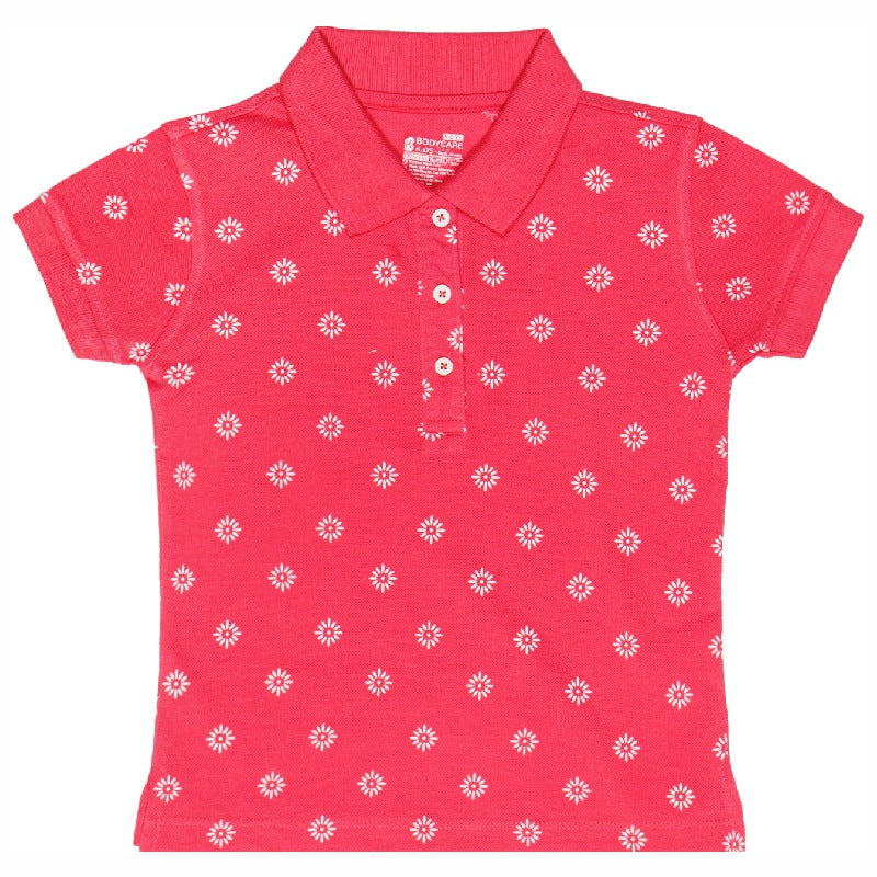 Bodycare Girls Polo Collar Half Sleeves Printed Tshirt
