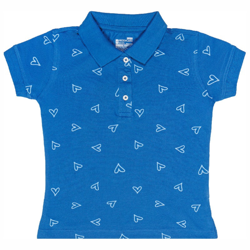 Bodycare Girls Polo Collar Half Sleeves Printed Tshirt