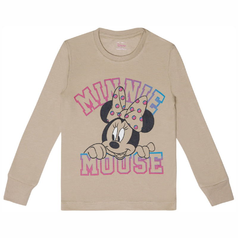 Girls Minnie & Friends Printed Round Neck Full Sleeve T-Shirt for Casual Wear and Everyday Comfortable Dressing - Pack of 1