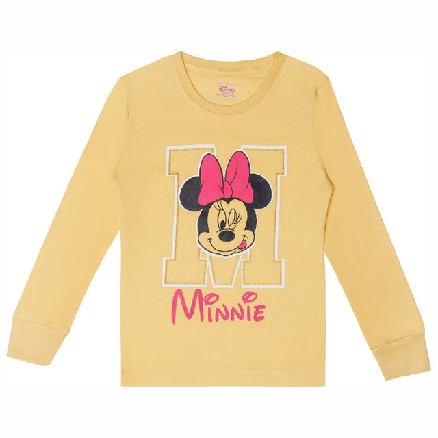 Girls Minnie & Friends Printed Round Neck Full Sleeve T-Shirt for Casual Wear and Everyday Comfortable Dressing - Pack of 1