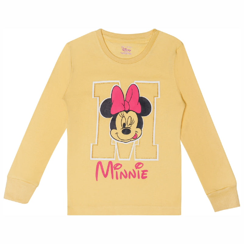 Girls Minnie & Friends Printed Round Neck Full Sleeve T-Shirt for Casual Wear and Everyday Comfortable Dressing - Pack of 1