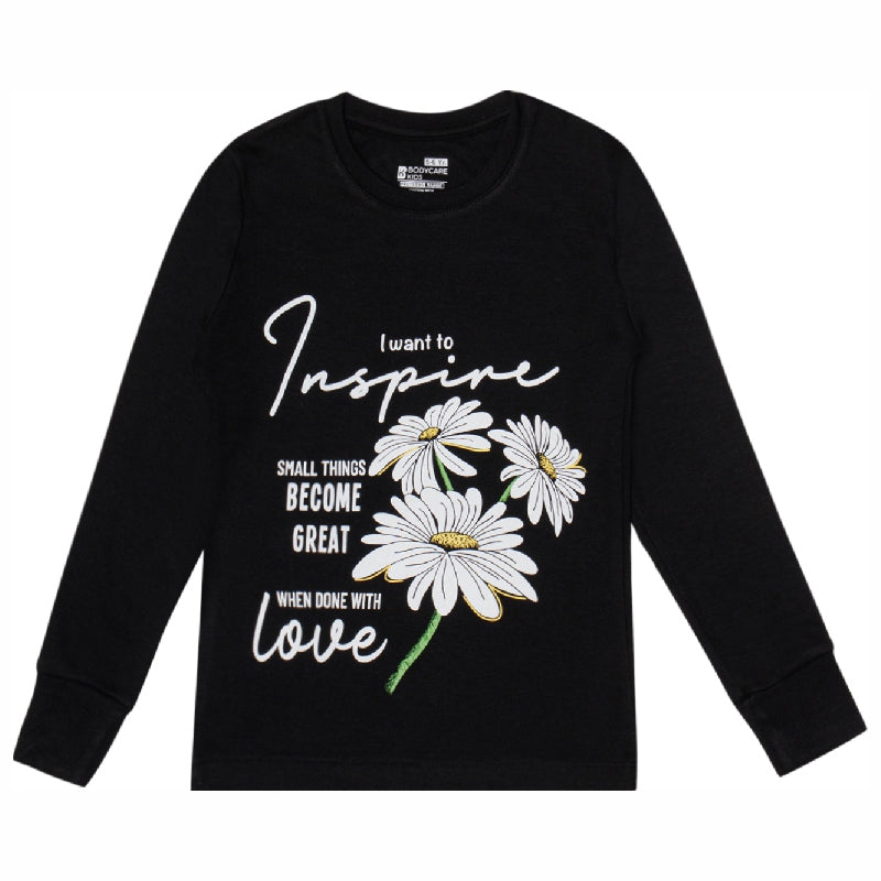 Bodycare Girls Round Neck Full Sleeves Printed Tshirt