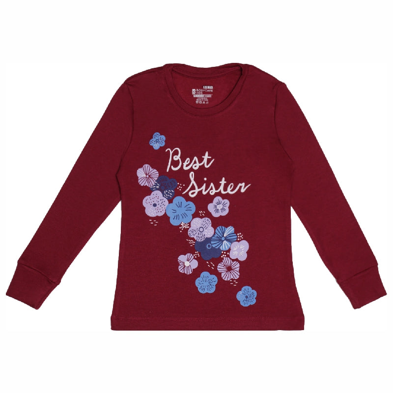 Bodycare Girls Round Neck Full Sleeves Printed Tshirt