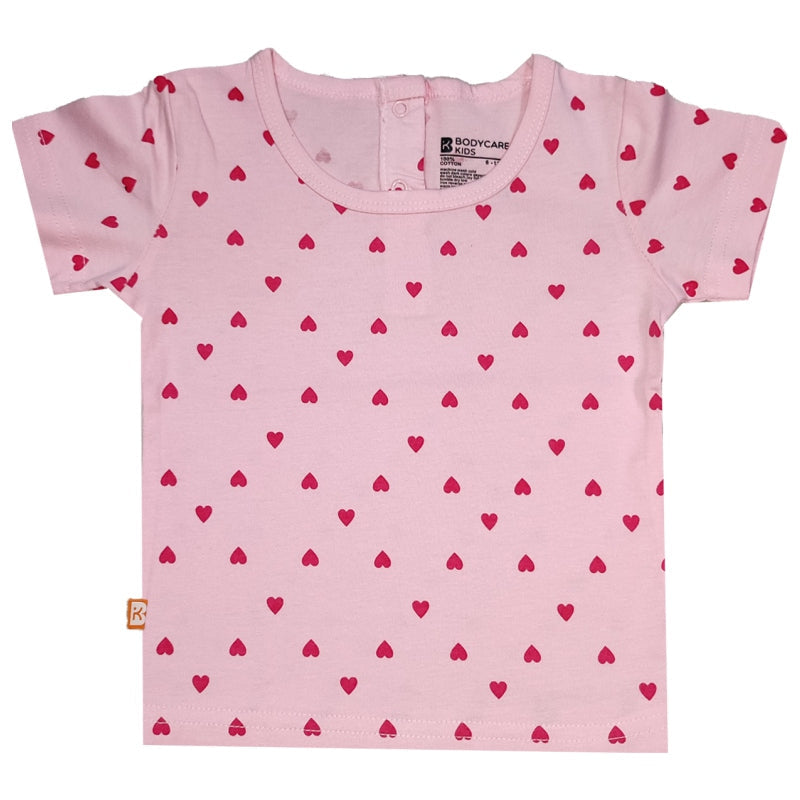 Baby Girls Cotton T-Shirt Round Neck Half Sleeves Pack of 1 - Bodycare