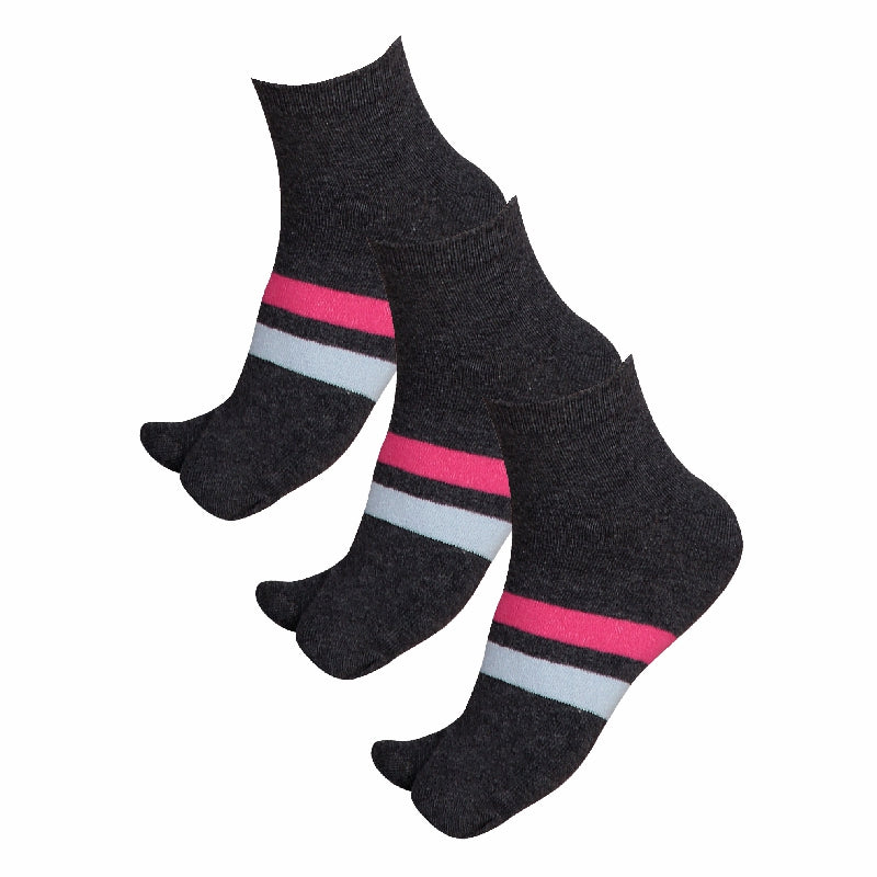 Bodycare Womens Solid Ankle Length Socks Pack Of 3