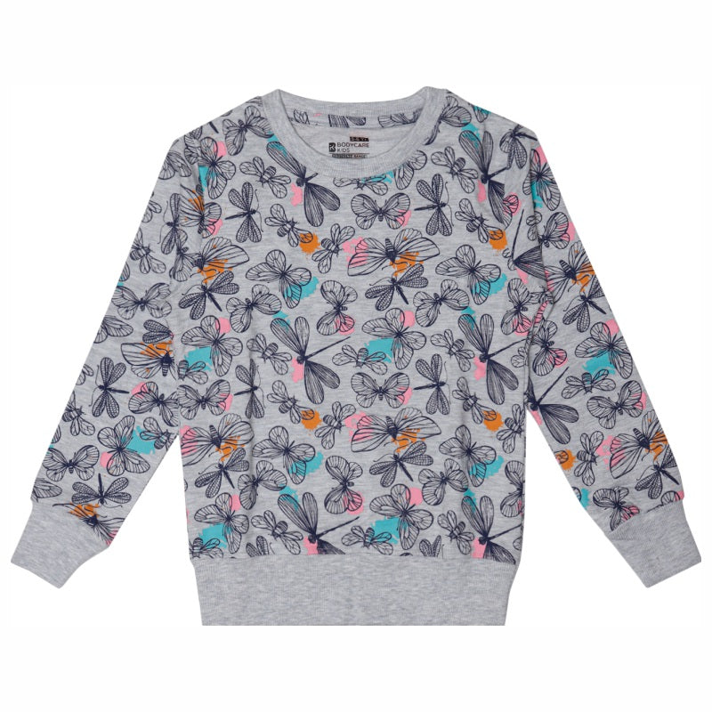 Bodycare Girls Round Neck Full Sleeves Printed Sweat Shirt
