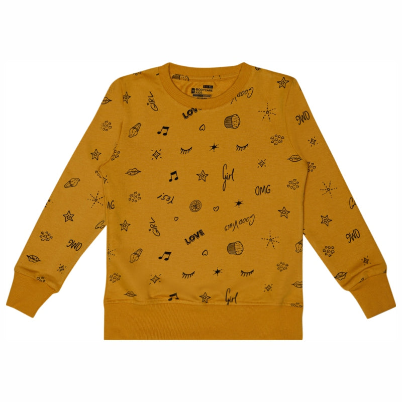 Bodycare Girls Round Neck Full Sleeves Printed Sweat Shirt