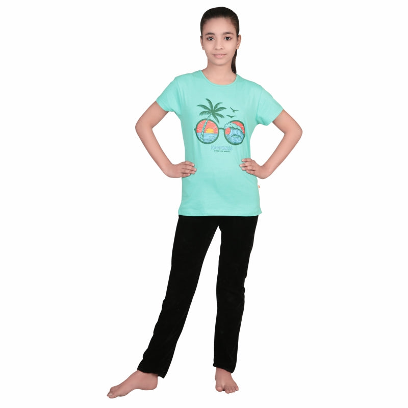 Girls Cotton T-Shirt Round Neck Half Sleeves Pack of 1 - Bodycare