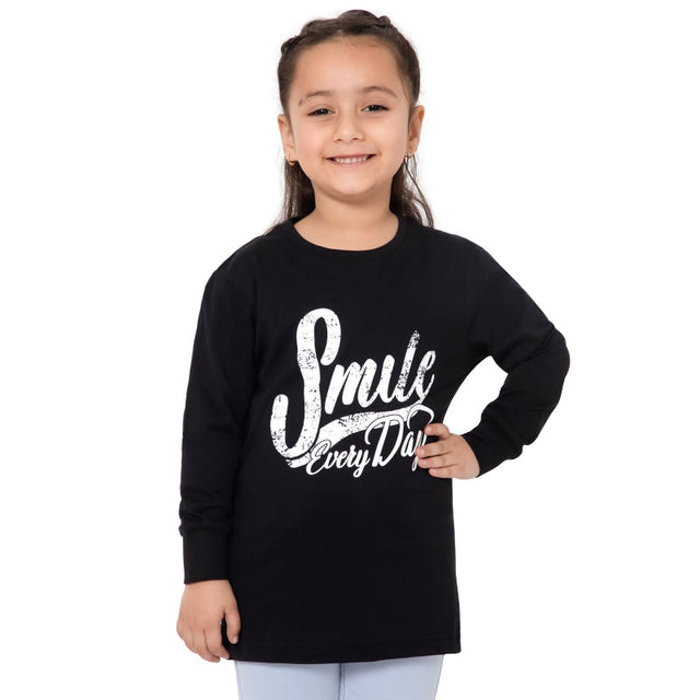 Girls 100% Cotton T-Shirt Round Neck Full Sleeves Pack of 1 - Bodycare