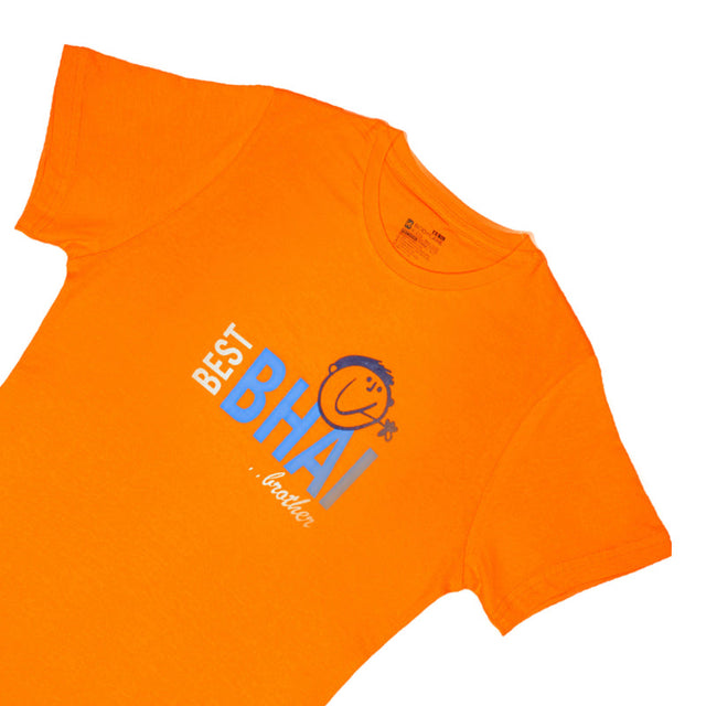 Boys 100% Cotton Rakhi T-Shirt with Round Neck and Half Sleeves for Festive Casual Wear and Everyday Comfort