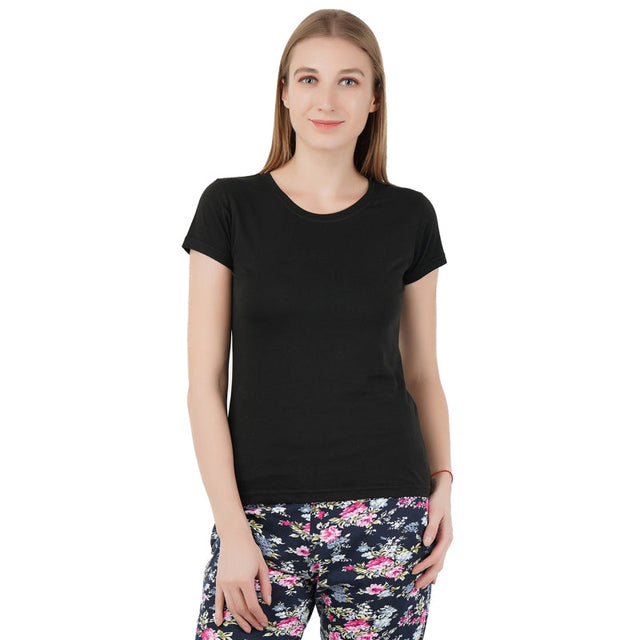 Women T-Shirt Round Neck Half Sleeves - Bodycare