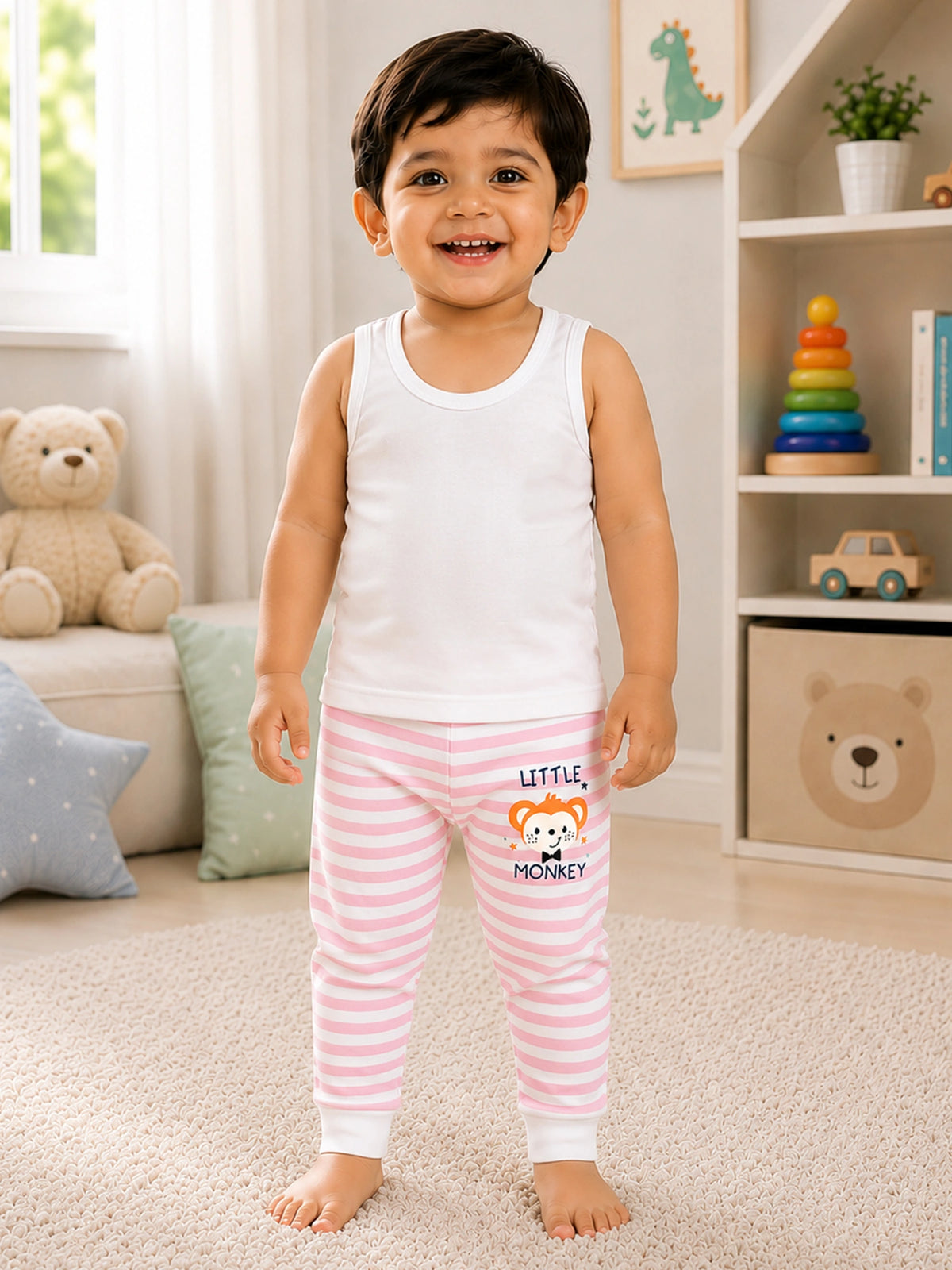 Baby Quilt Thermal Pajami for Winter Sleepwear, Warm Lounge Comfort and Cold Weather Use - Pack of 3