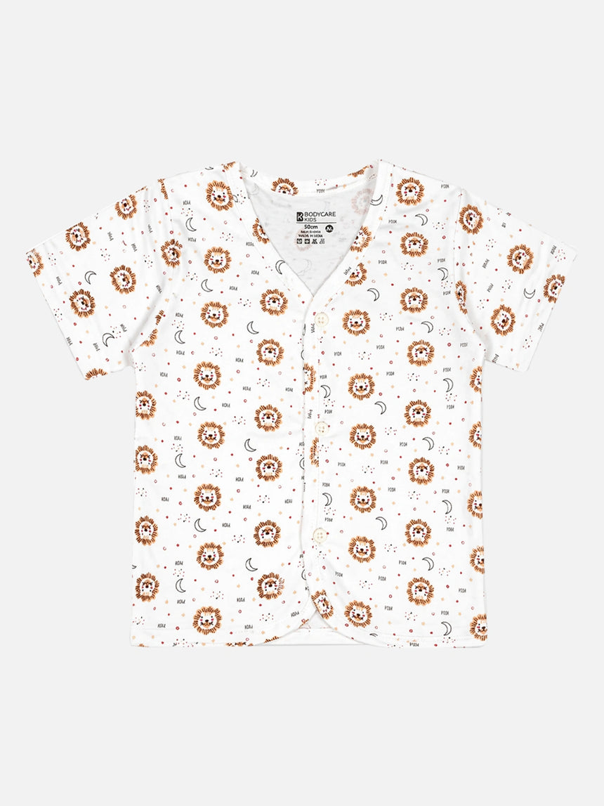 Baby Front Open Half Sleeves Short Suit Single Jersey Style 7901