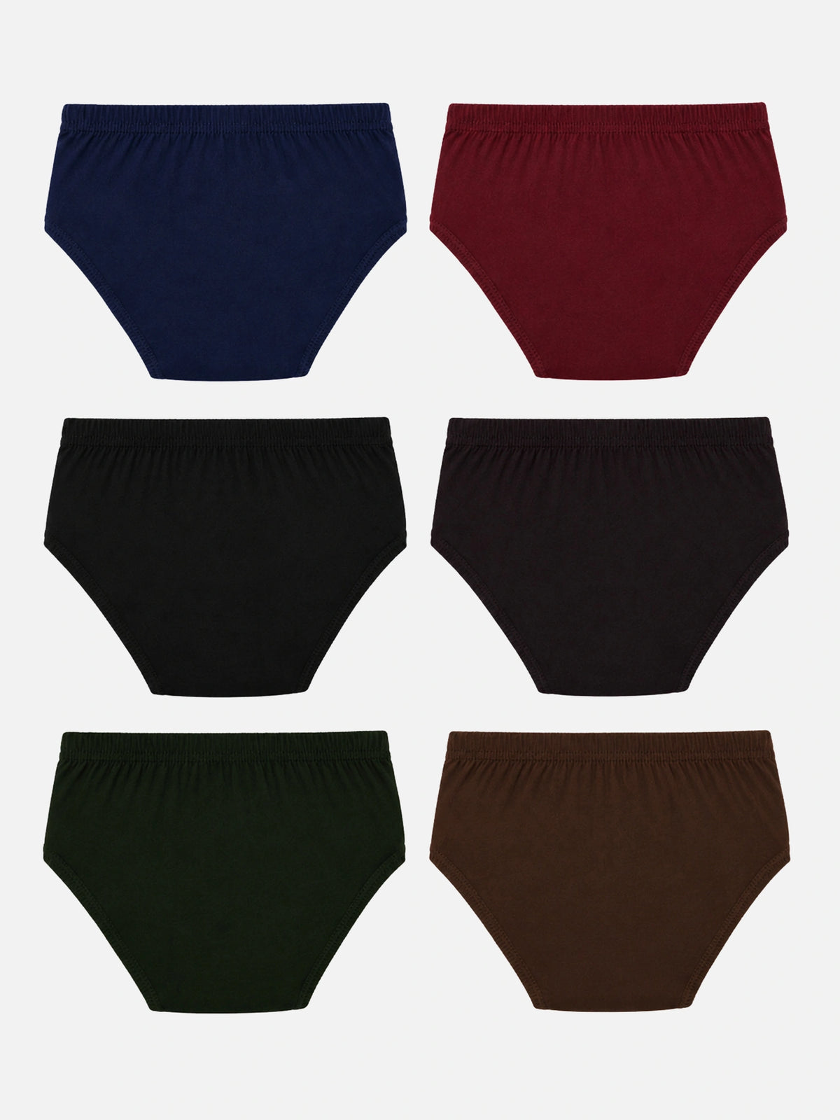 Boys 100% Cotton Innerwear Briefs with Comfortable Fit Styling for Everyday Essentials and Regular Use - Pack of 6