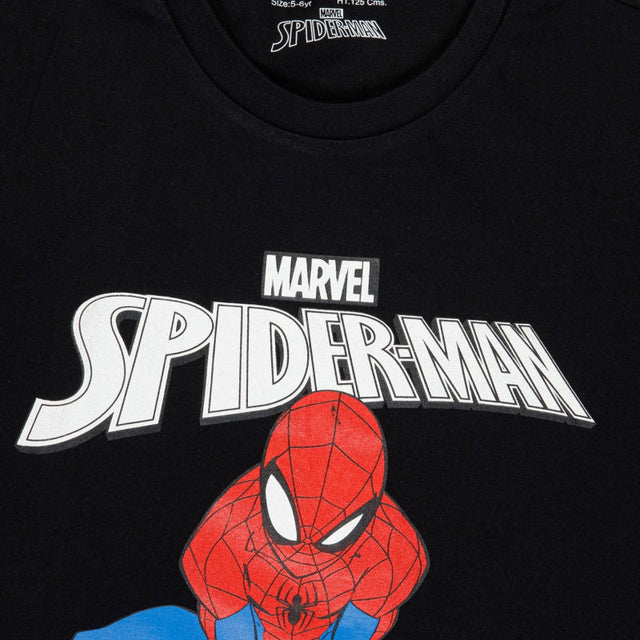 Boys Spiderman Printed Round Neck Half Sleeve T-Shirt for Casual Wear, Easy Movement and Everyday Dressing - Pack of 1