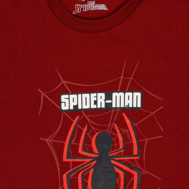 Boys Spiderman Printed Round Neck Half Sleeve T-Shirt for Casual Wear, Easy Movement and Everyday Dressing - Pack of 1