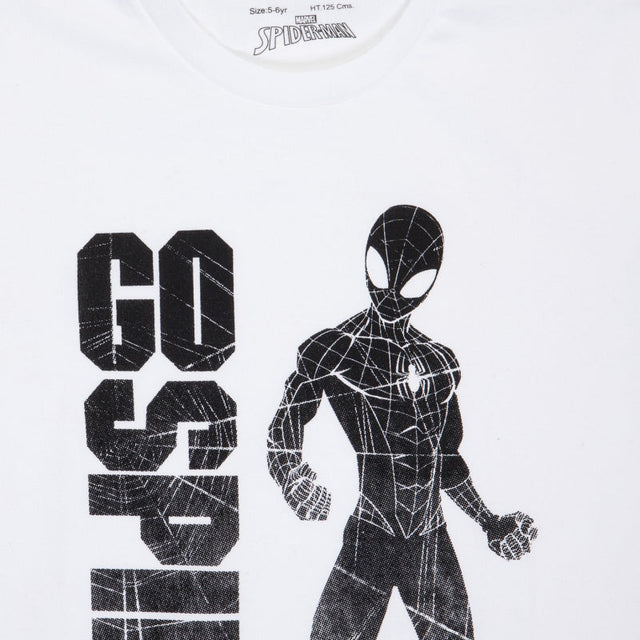 Boys Spiderman Printed Round Neck Half Sleeve T-Shirt for Casual Wear, Easy Movement and Everyday Dressing - Pack of 1