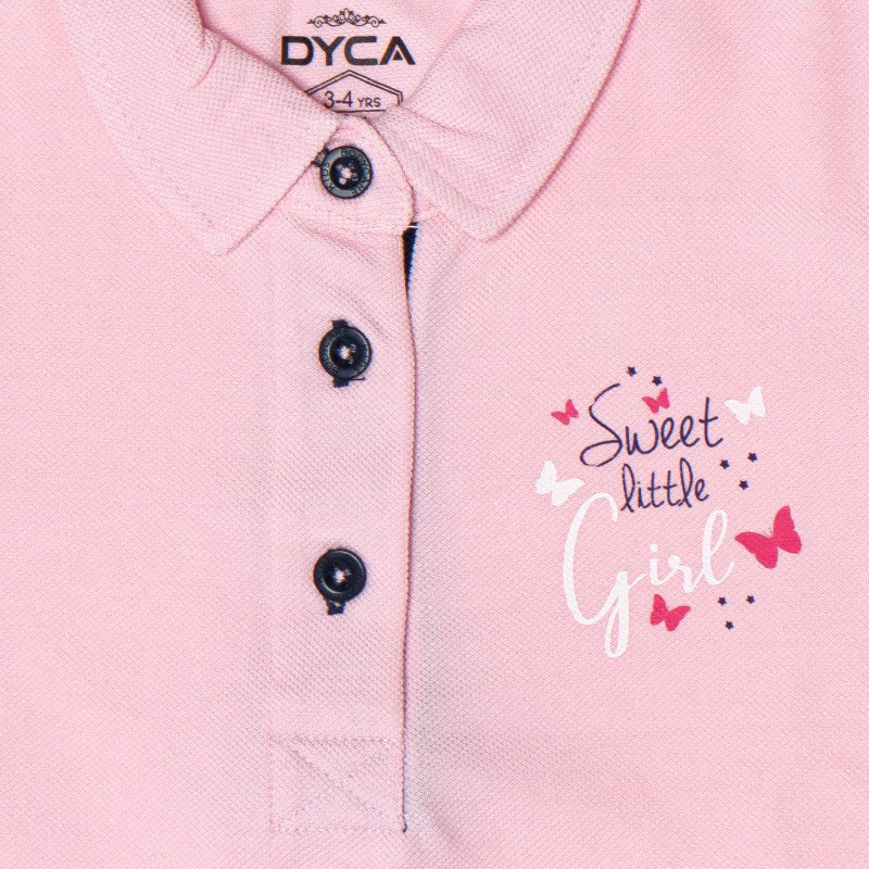 DYCA Girls Polo Neck Half Sleeves T-Shirt