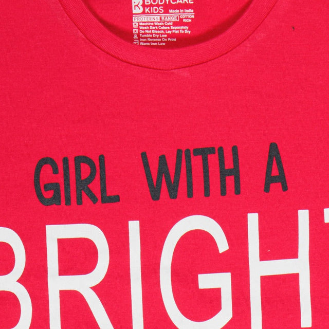 Girls Cotton T-Shirt Round Neck Half Sleeves Pack of 1 - Bodycare