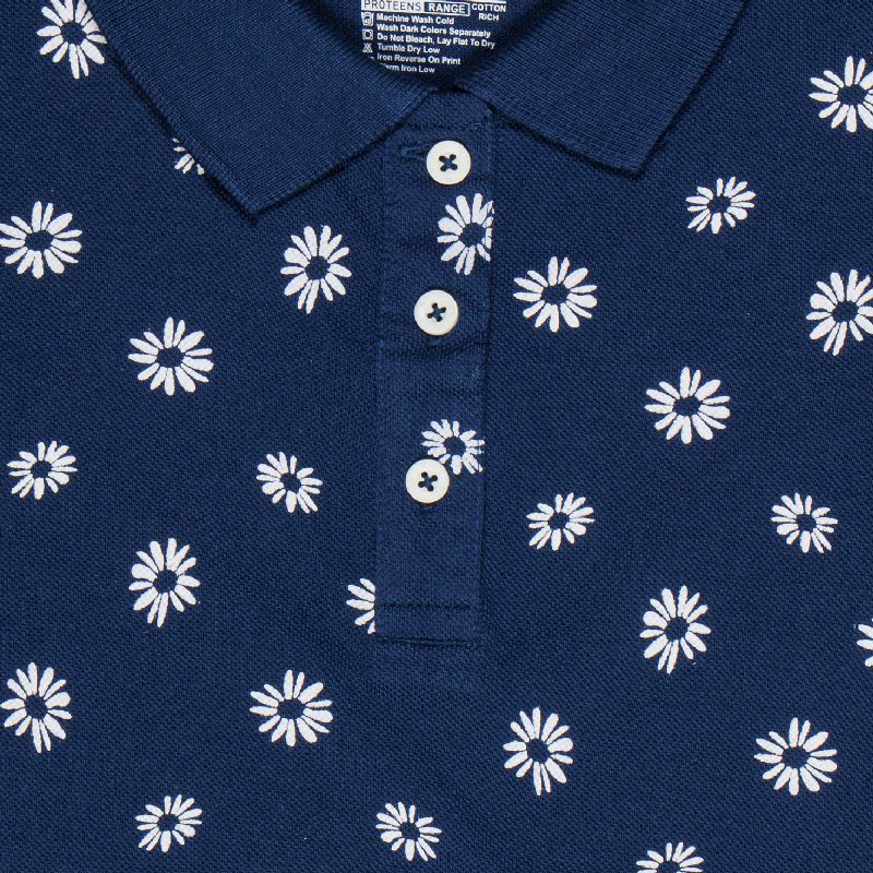 Bodycare Girls Polo Collar Half Sleeves Printed Tshirt