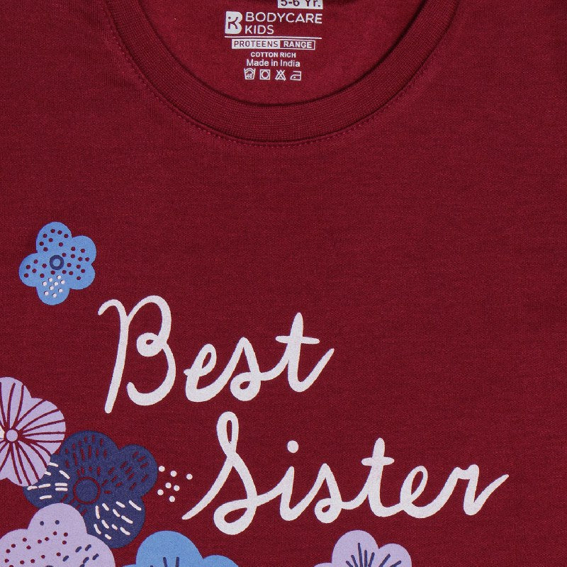 Bodycare Girls Round Neck Full Sleeves Printed Tshirt