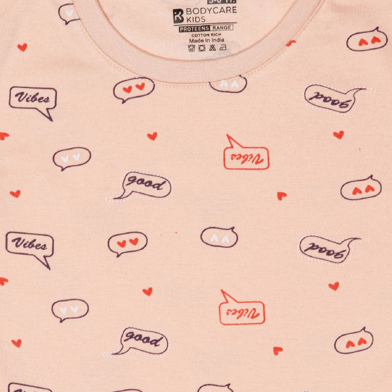 Bodycare Girls Round Neck Full Sleeves Printed Tshirt