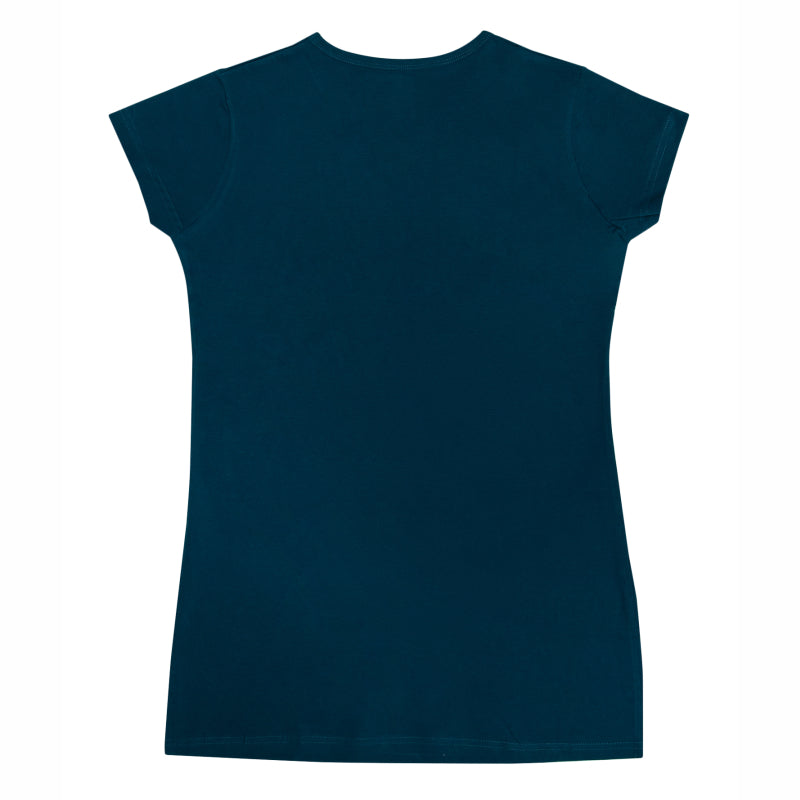 Women Cotton Printed Long T-Shirt with Round Neck, Half Sleeves and Regular Fit for Casual Wear Comfort