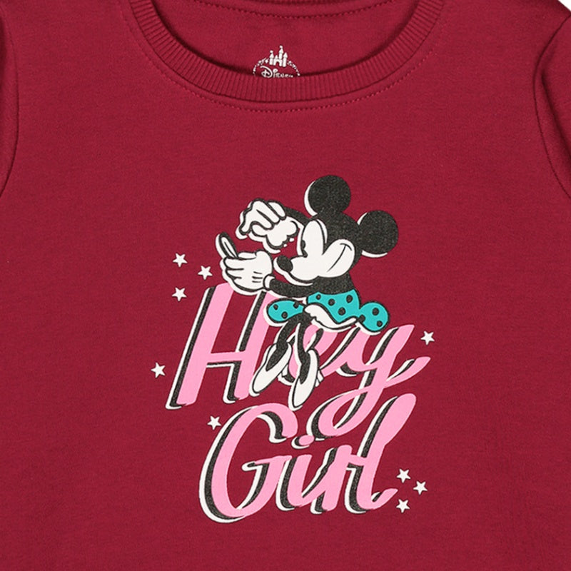 Bodycare Girls Fleece Minnie & Friends Printed Sweat Shirt