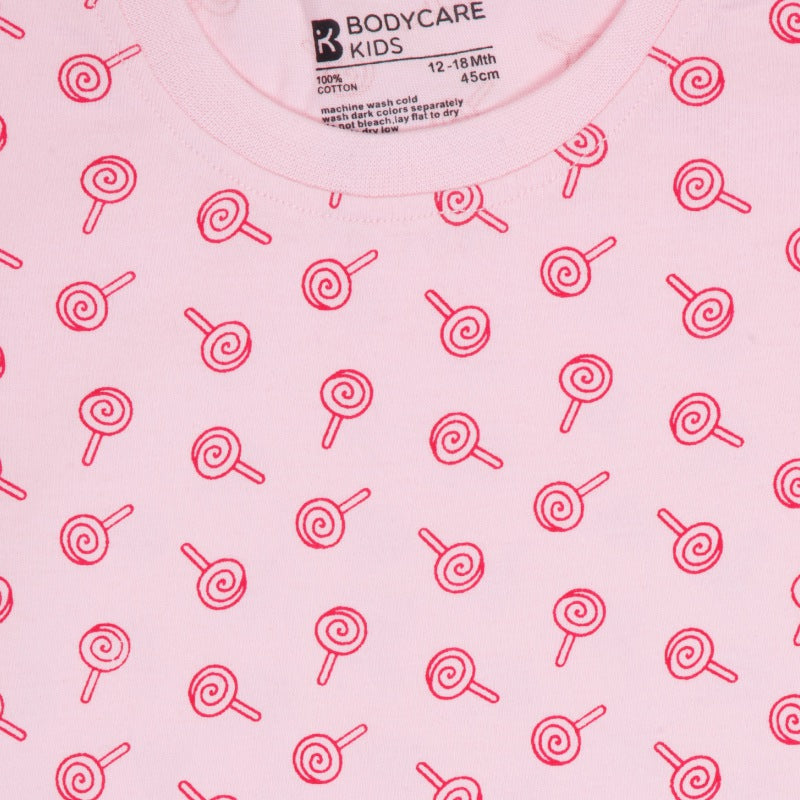 Bodycare Girls Round Neck Half Sleeves Tshirt Pack Of 2