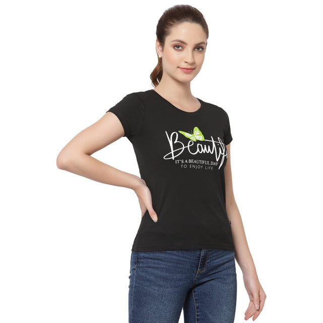 Women T-Shirt Round Neck Half Sleeves - Bodycare