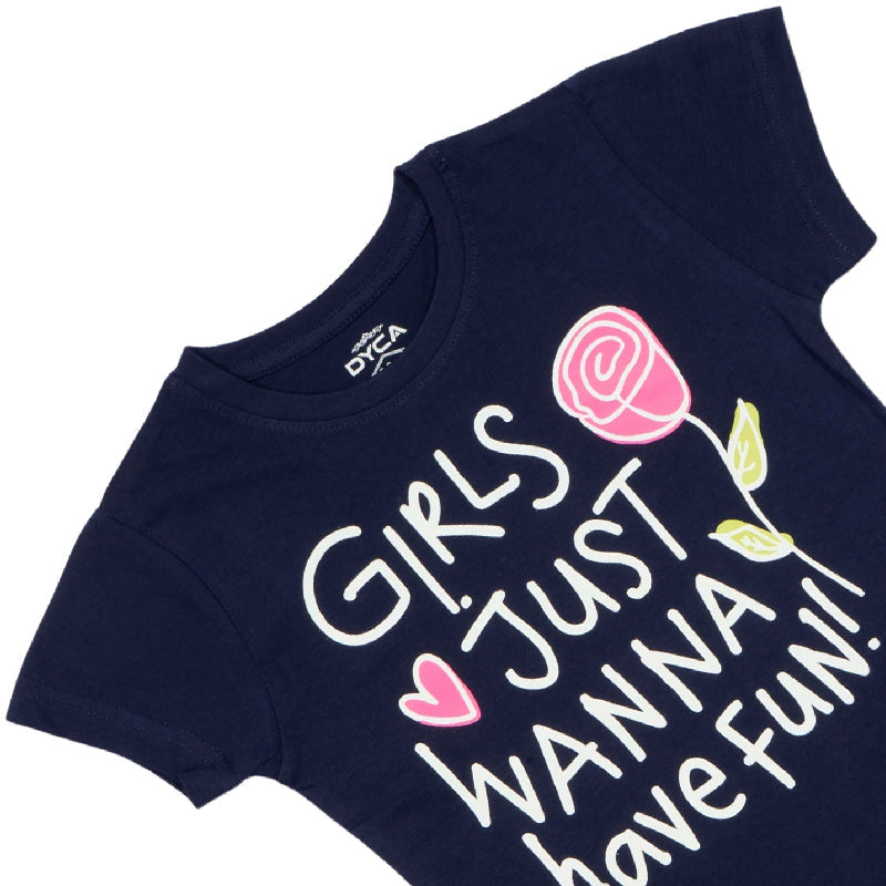 Dyca Girls Round Neck Half Sleeves Tshirt Pack Of 2