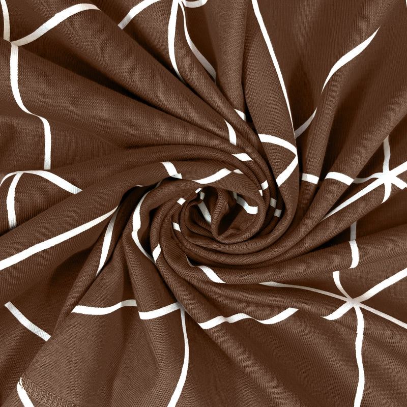 Bodycomfy 100% Cotton Hosiery Single bed Fitted Bedsheet – Geometric Print