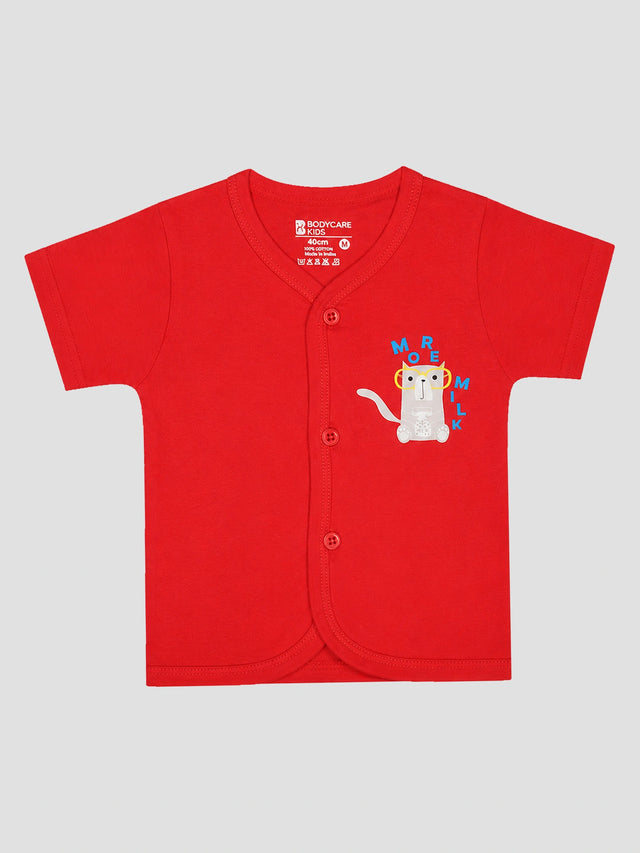 Baby 100% Cotton Front Open Half Sleeves Short Suit for Everyday Comfort, Easy Dressing and Regular Wear