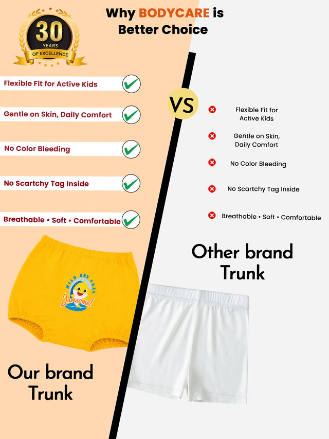 Unisex Baby 100% Cotton Trunks with Comfortable Fit for Everyday Innerwear Use and Baby Essentials - Pack of 3