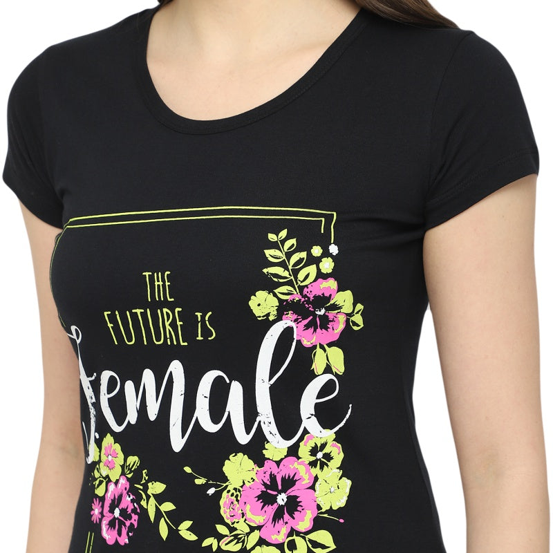 DYCA Women T-shirt Round Neck Half Sleeves