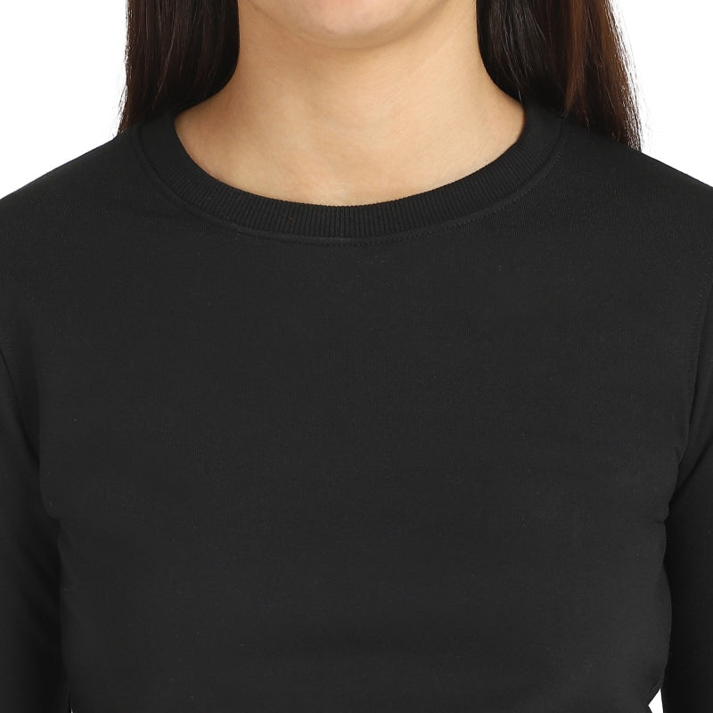 DYCA Women Fleece Sweat Shirt Round Neck Full Sleeves