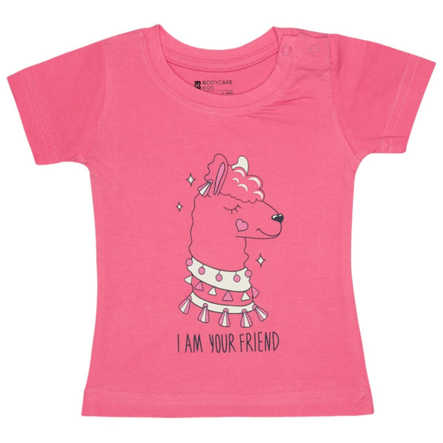 Baby Girls T-Shirt Round Neck Half Sleeves Pack of 2 - Bodycare