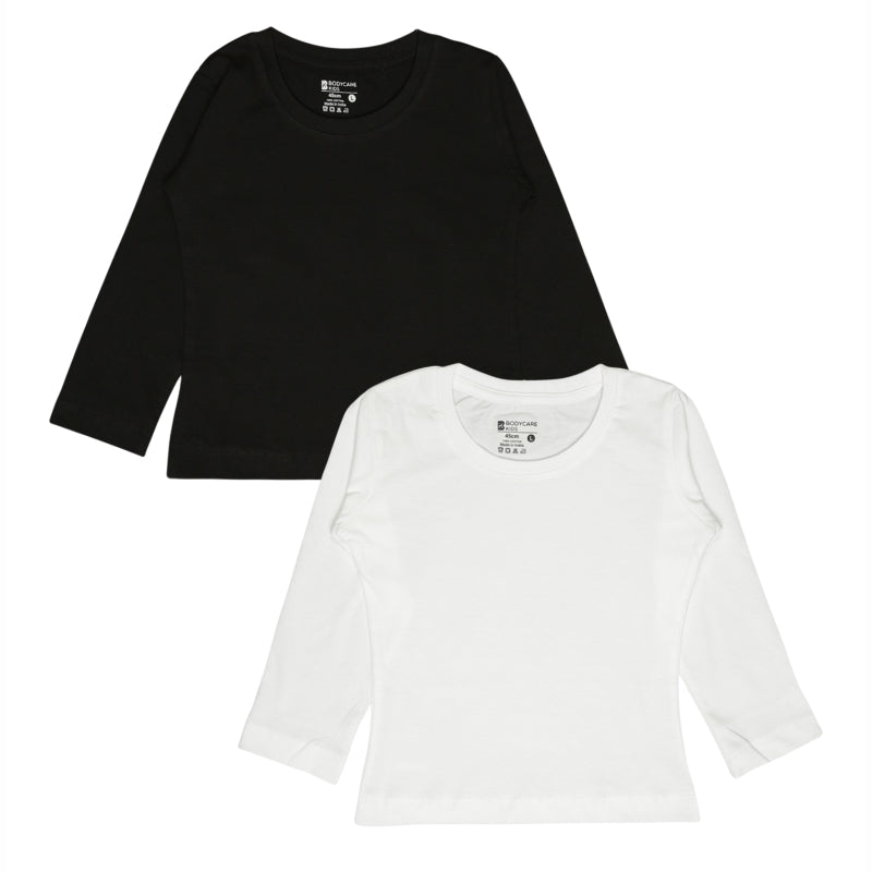 Bodycare Girls Round Neck Full Sleeves Solid Tshirt Pack Of 2