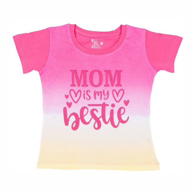 Baby Girls Round Neck Half Sleeve T-Shirt for Casual Wear, Easy Movement, Everyday Comfort and Regular Use