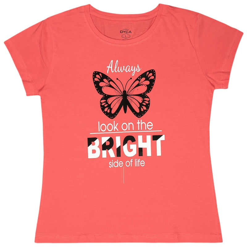 DYCA Women Round Neck Half Sleeves Tshirt