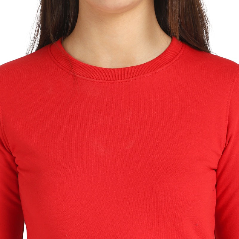 DYCA Women Fleece Sweat Shirt Round Neck Full Sleeves