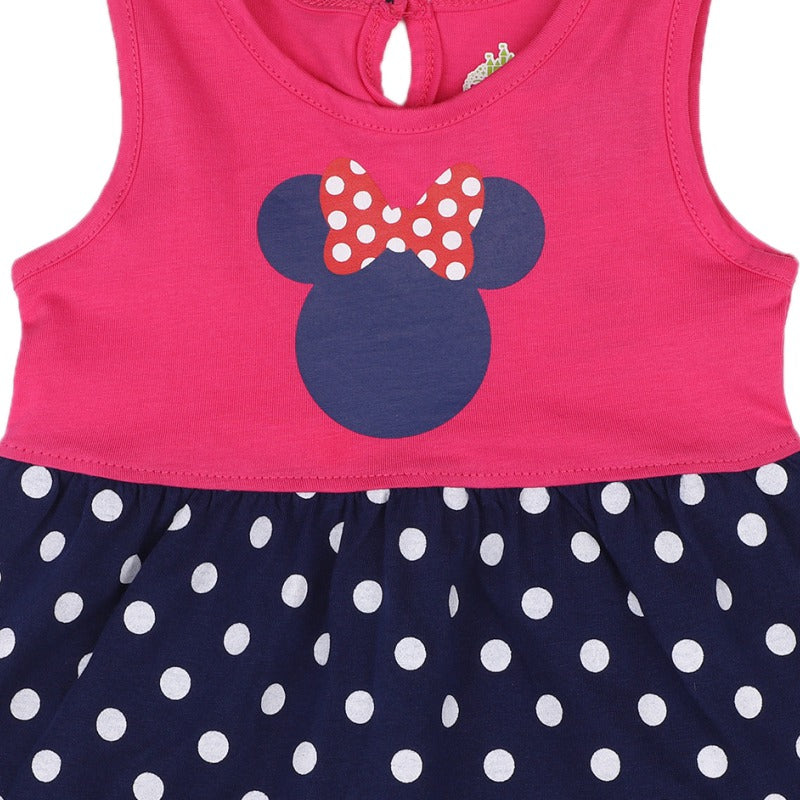 Bodycare Minnie & Friends Girls Cotton Frock Round Neck Sleeveless