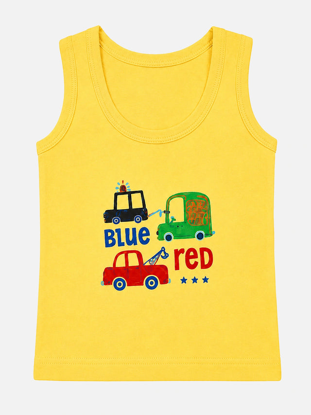 Baby Boys 100% Cotton Sleeveless Round Neck Vest for Everyday Innerwear Comfort and Regular Use - Pack of 6