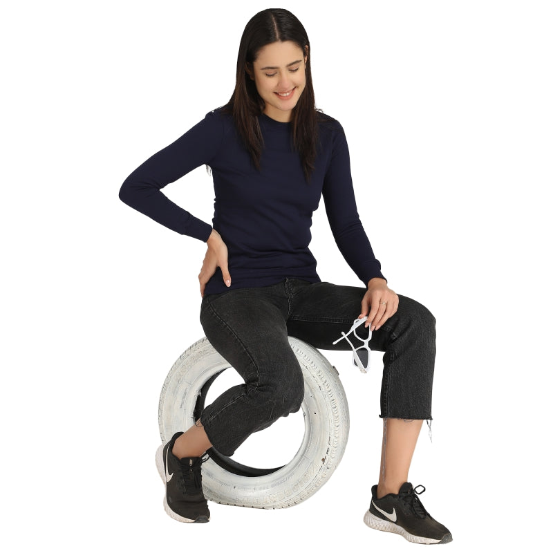 DYCA Women Fleece Sweat Shirt Round Neck Full Sleeves